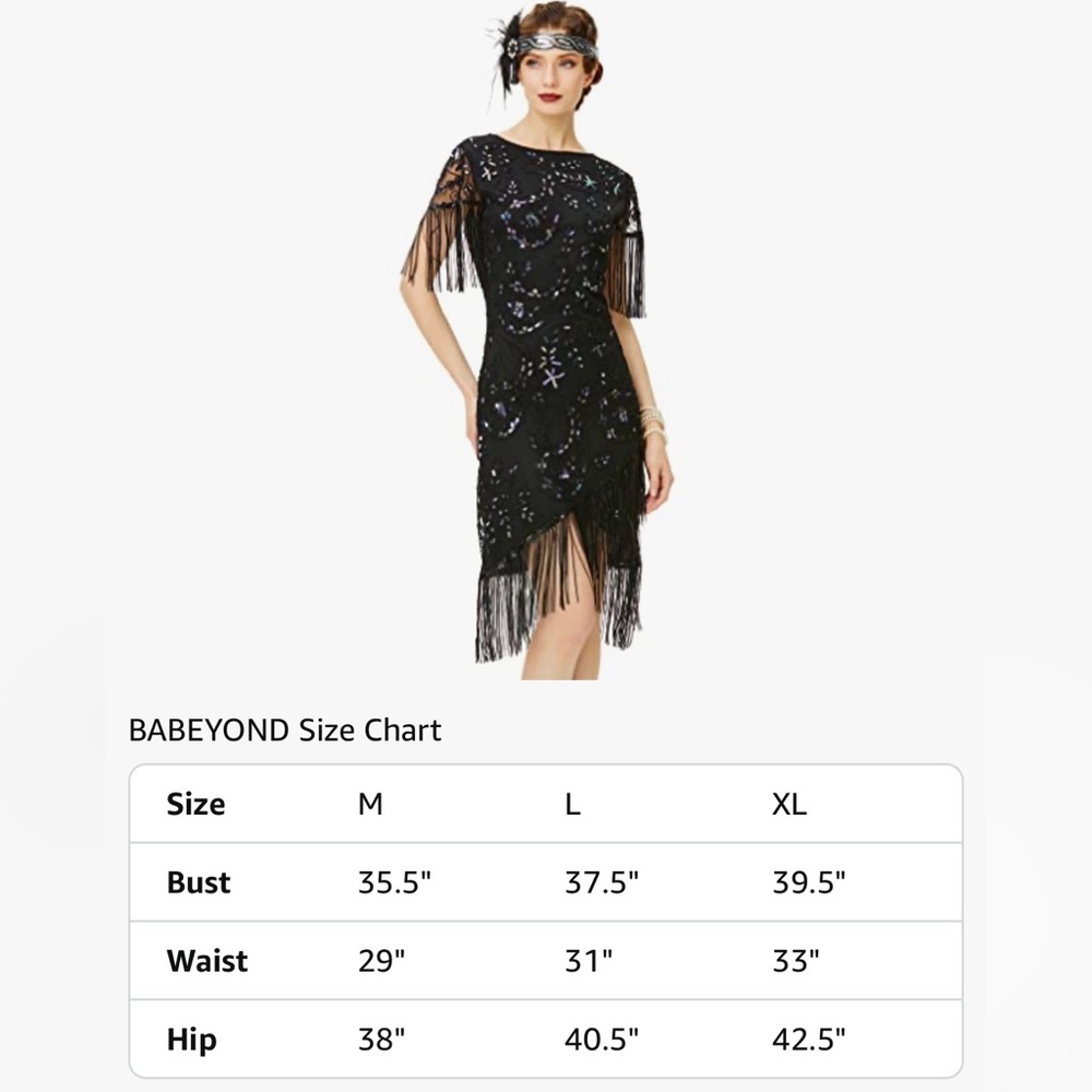 Flapper Fringed Dress with Holographic Sequins - Picture 5 of 9